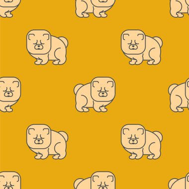 Chow Chow desen sorunsuz. Çin için köpek. Evde beslenen hayvan vektör arka plan
