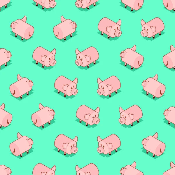Modèle Porc Sans Couture Cochons Fond Ornement Animal Ferme Illustration — Image vectorielle