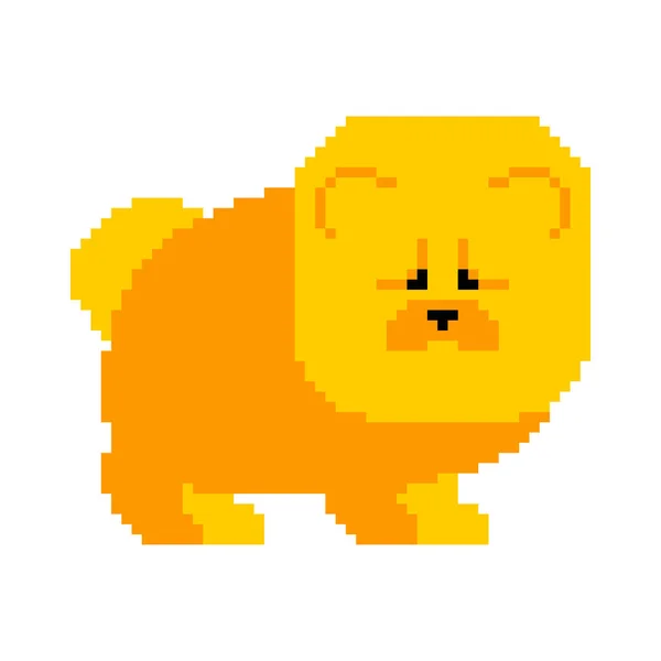 Chow Chow Pixelart Hund Bitar Vector Illustratio — Stock vektor