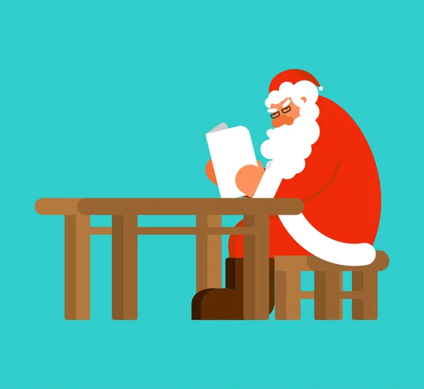 Weihnachtsmann Liest Mail Claus Und Botschaft Weihnachtsbrief Von Kindern Neujahr — Stockvektor