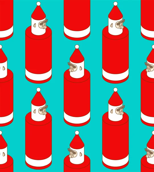 クリスマス ツリーのパターンのためのサンタのおもちゃ シームレスなクリスマスのベクトルの背景 — ストックベクタ