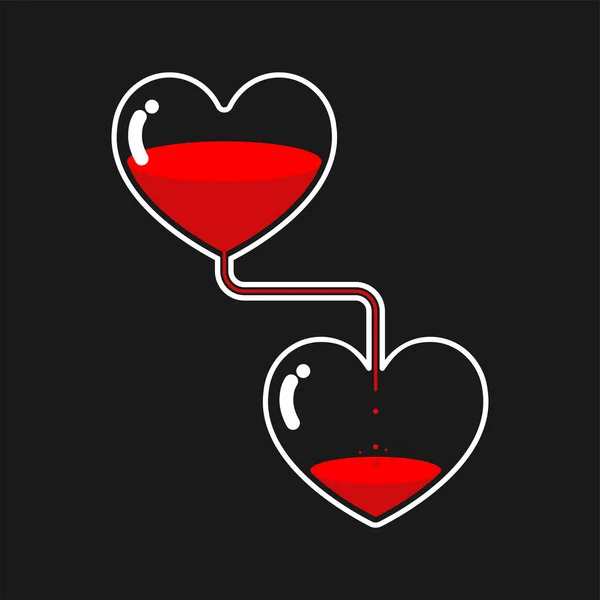 Journée Des Donateurs Don Illustration Transfusion Sanguine Verre Coeur Transparent — Image vectorielle