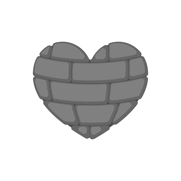 Кирпичное Сердце Изолировано Камень Внутренний Орган Символ Любви Векторные Иллюстрации — стоковый вектор