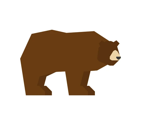 Медведь Изолирован Зверь Лесной Гризли Векто — стоковый вектор