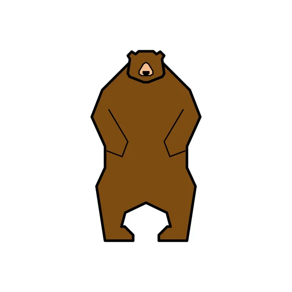 Medvěd Stál Izolované Grizzly Lesní Predátor Bestie — Stockový vektor