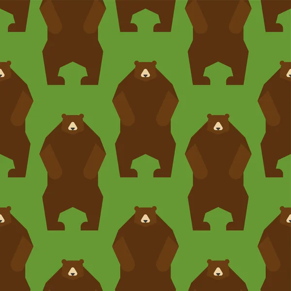 Orso Modello Piedi Senza Soluzione Continuità Grizzly Foresta Predatore Bestia — Vettoriale Stock