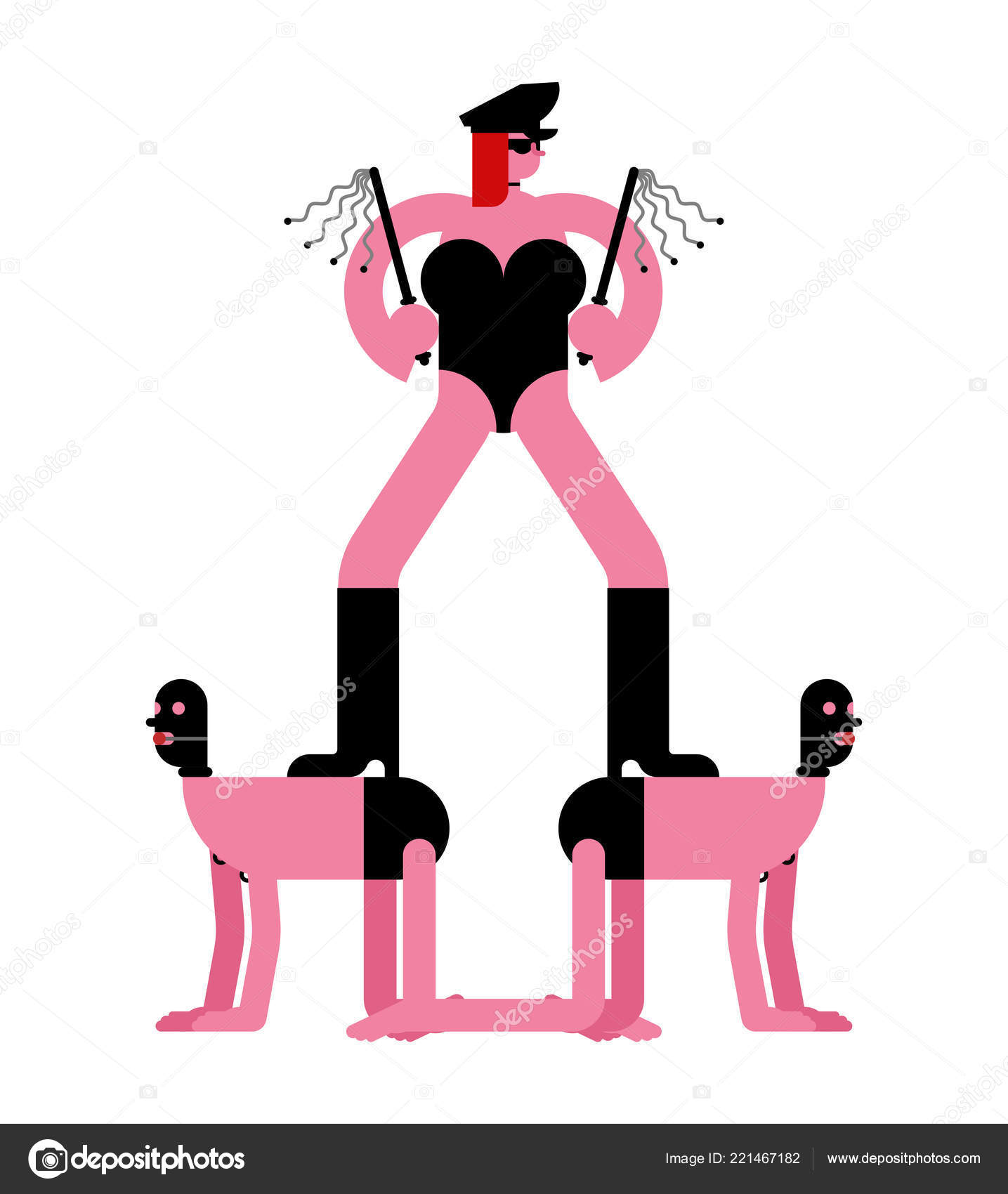 Mistress Slave Bdsm Latex Mask Whip Madame Sexual Dominance Sadism Stock Vector by ©popaukropa 221467182