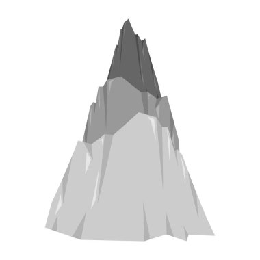 İzole dağ. Yüksek rock rock. Tepe vektör Illustratio