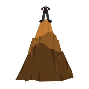 En iyi rock işadamı üzerinde. Patron Dağı'nda. İlk iş vektör çizim