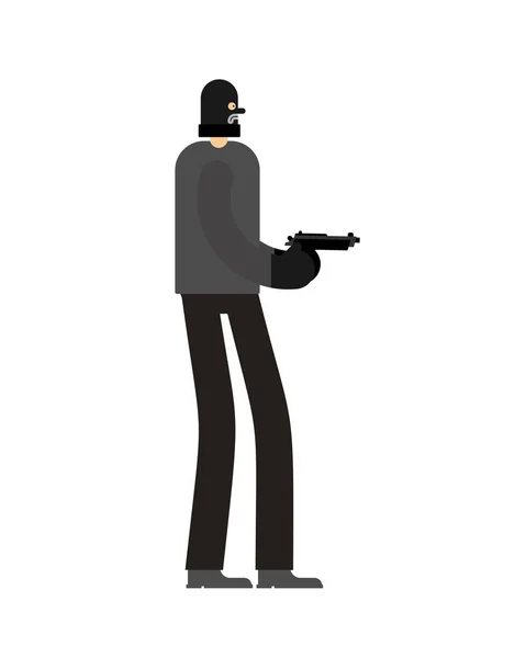 Räuber Und Waffe Einbrecher Und Waffe Räuber Isoliert Vektor Illustratio — Stockvektor