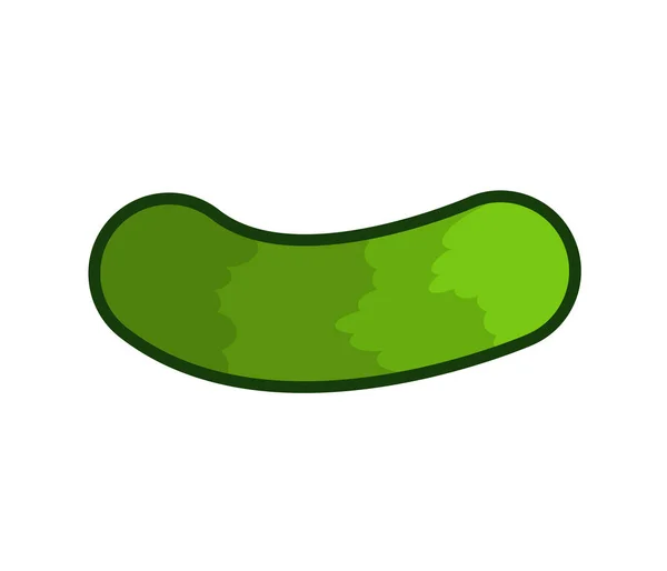 Marinated Cucumber Isolated Green Vegetable Vector Illustratio — Stock Vector