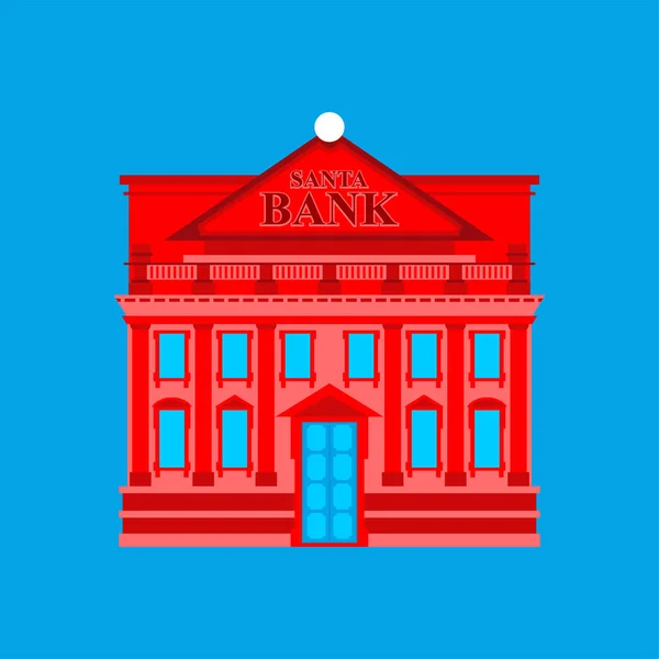 Κόκκινο Κτίριο Της Τράπεζας Βασίλη Χριστούγεννα Χρηματοπιστωτικής Αρχιτεκτονικής Στήλες — Διανυσματικό Αρχείο