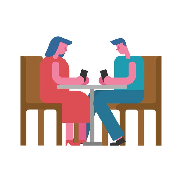 Encontro Café Com Telefone Smartphone Data Virtual Encontramo Nos Mesa —  Vetores de Stock