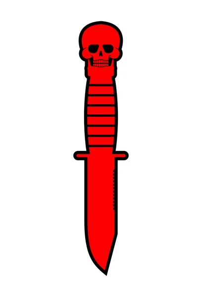 Manche Crâne Couteau Isolé Illustration Vectorielle Arme Froide — Image vectorielle