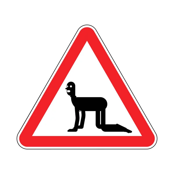 注意スレーブ Bdsm 注意性的支配 赤危険道路標識 ベクトル Illustratio — ストックベクタ