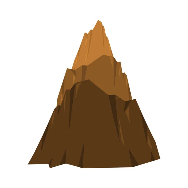 Montaña Aislada Roca Alta Hill Vector Illustratio — Vector de stock