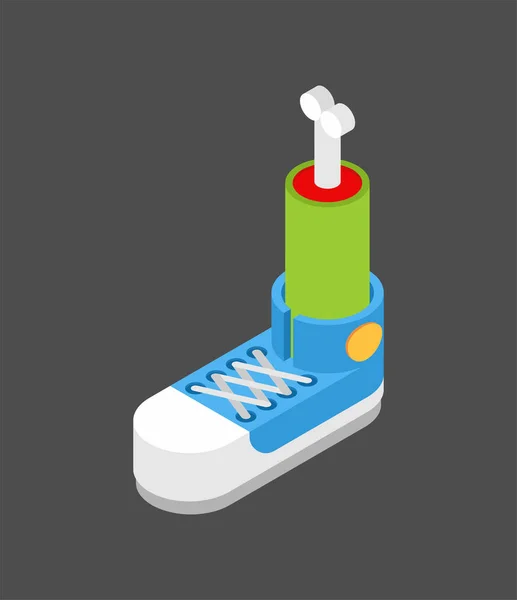 Zombie Voet Sneakers Been Been Vector Illustratio — Stockvector