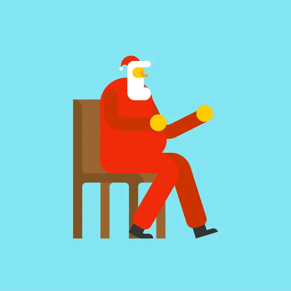 Santa Křeslo Vánoční Děda Sit Claus Stoličce Vektorové Ilustrace — Stockový vektor