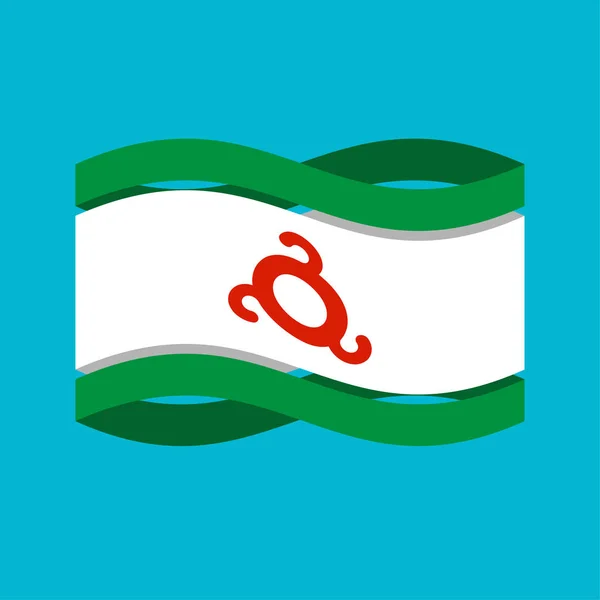 Inguscezia Bandiera Isolata Bandiera Nastro Ingush Simbolo Stato — Vettoriale Stock