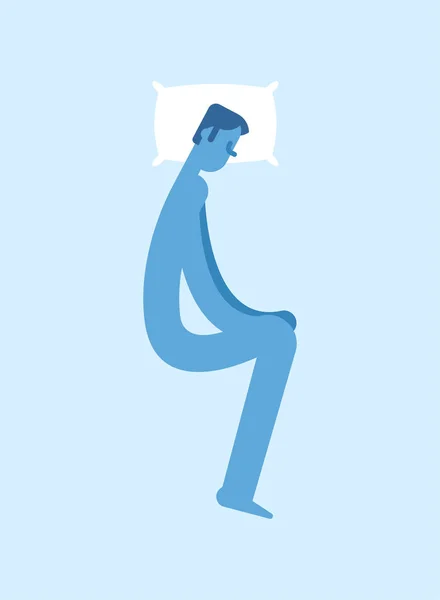 Mann Schläft Typen Schlafen Vektorillustration — Stockvektor