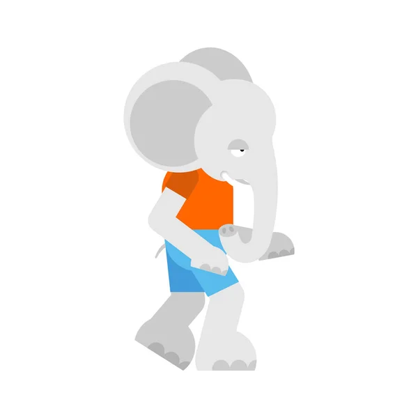 象服の少年 動物の赤ちゃんベクトル Illustratio — ストックベクタ