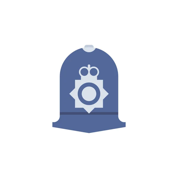 Casquette Policier Britannique Isolée Chapeau Long Officier Police Britannique — Image vectorielle