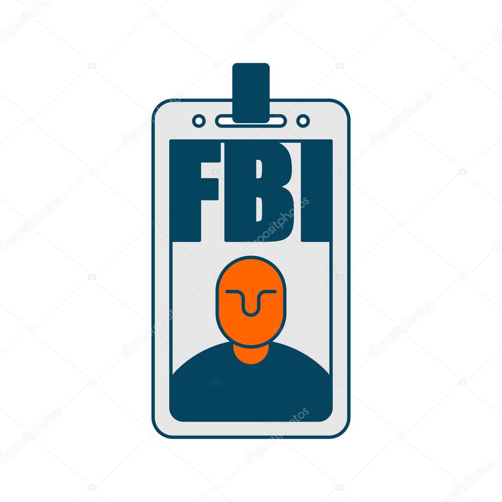Fbi badge isolated. Federal Bureau of Investigation sig