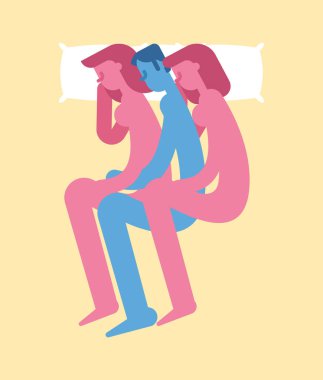 Polyamory çok eşli cinsel ilişki. Grup aşk. İnsanlar uykuda olması
