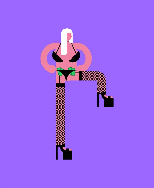 Stripper Geïsoleerd Striptease Danseres Vrouw Vector Illustratio — Stockvector