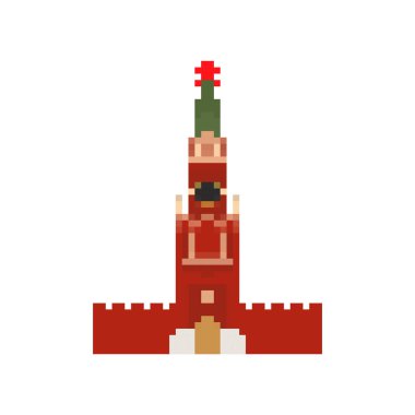 Moskova Kremlin kule piksel sanat. Moskova landmark 8 bit. Rusya showplace Pixelate 16 bit. Eski oyun bilgisayar grafik stili