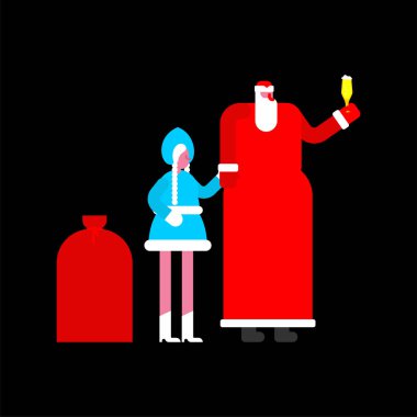 Babası Don ve kar kızlık. Rus Noel Baba. Russi geleneksel yeni yıl