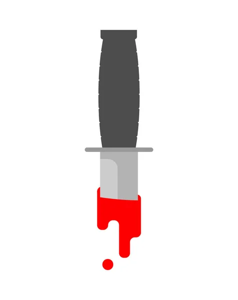 Cuchillo Con Plantilla Sangre Para Diseño Matar Hoja Cortada — Vector de stock