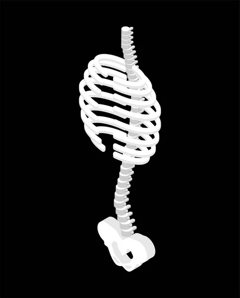 Cage Thoracique Vertébrale Style Isométrique Osseux Pelvien Côtes Anatomie Corps — Image vectorielle