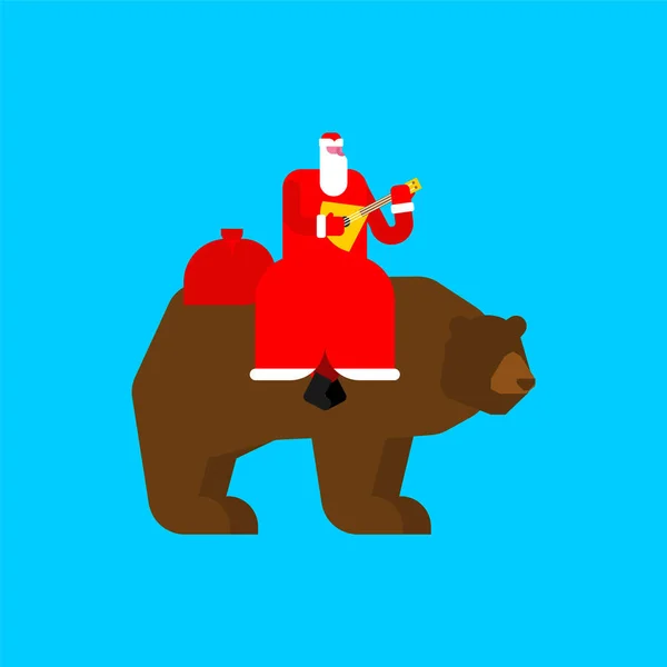Vater Frost Reitet Bär Russischer Weihnachtsmann Traditionelles Neues Jahr Russland — Stockvektor