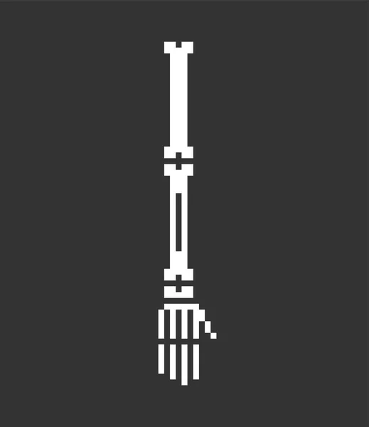 Піксельне Мистецтво Кісткової Руки Кістки Анатомії Біт Піксельна Система Скелета — стоковий вектор