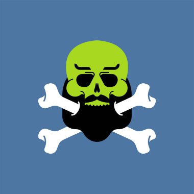 Zombi hippi izole sakal kafa ile. Zombi fac