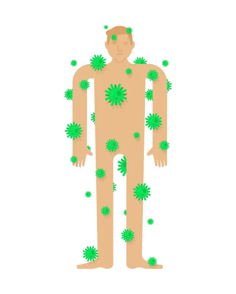 Άρρωστος Άνθρωπος Ιοί Και Βακτήρια Προσβεβλημένο Άτομο Ασθένεια Huma — Διανυσματικό Αρχείο