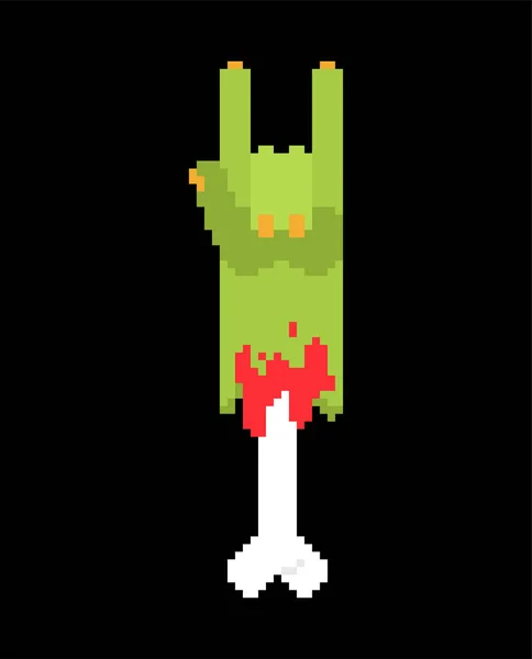 Zombie Rock Hand Pixel Konst Zombies Rockn Roll Fingrar Logga — Stock vektor