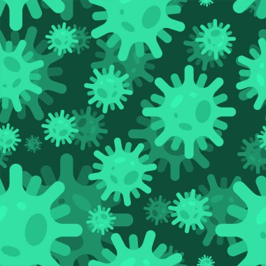 Virus pattern seamless. bacterium background. Cell disease ornament. Epidemic texture clipart