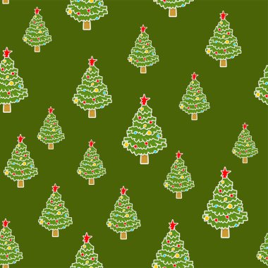 Noel ağacı desen sorunsuz. Xmas arka plan. Yeni yıl köknar ornamen