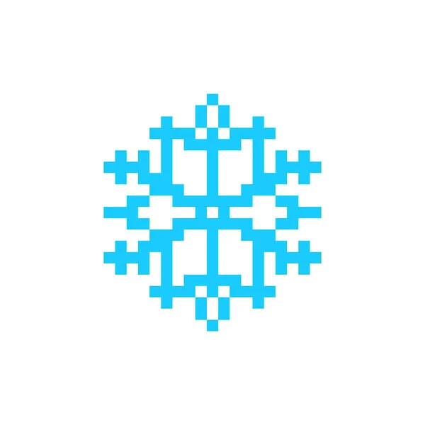 Fiocco Neve Icona Pixel Art Neve 8Bit — Vettoriale Stock