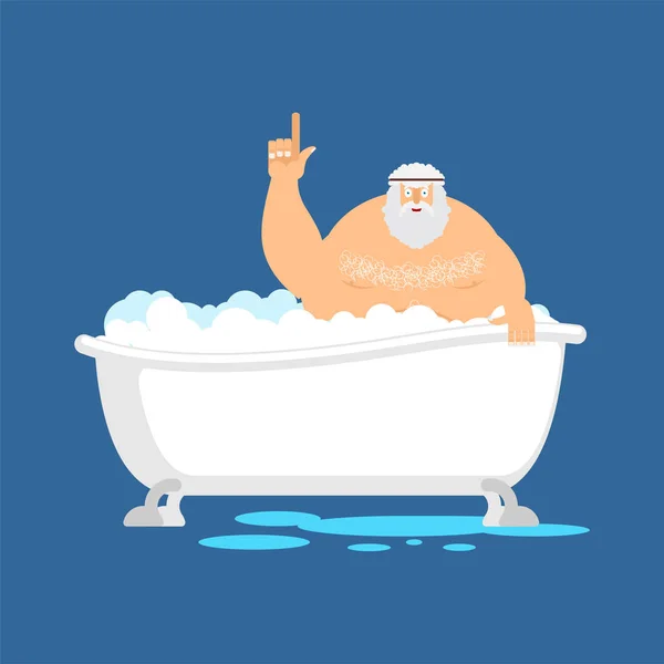 Archimedes Bath Thumbs Eureka Ancient Greek Mathematician Physicist Great Discovery — Stock Vector
