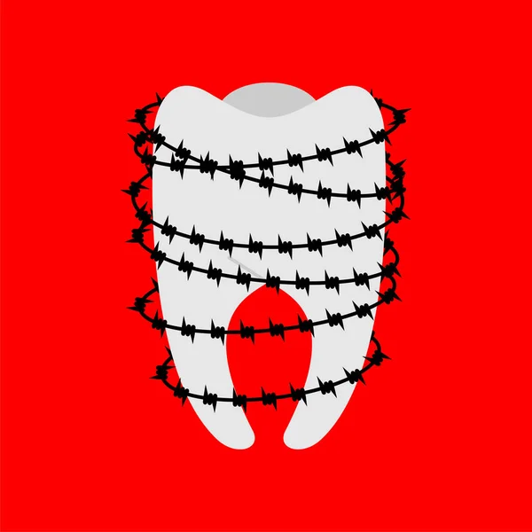 Kiespijn Tand Prikkeldraad Zieke Tanden Pijn Medische Gezondheidszorg Concept — Stockvector