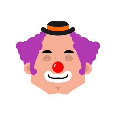 Palyaço uyku duygu avatar. komik adam uyku emoji. harlequin yüz. Vektör illustratio