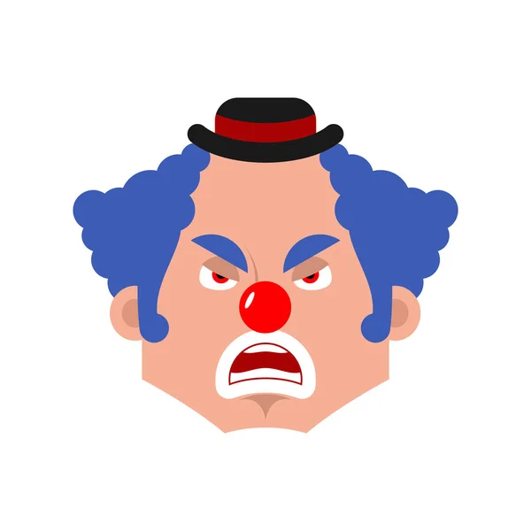 Κλόουν Angry Συγκίνηση Avatar Funnyman Κακό Emoji Αρλεκίνος Πρόσωπο Διάνυσμα — Διανυσματικό Αρχείο