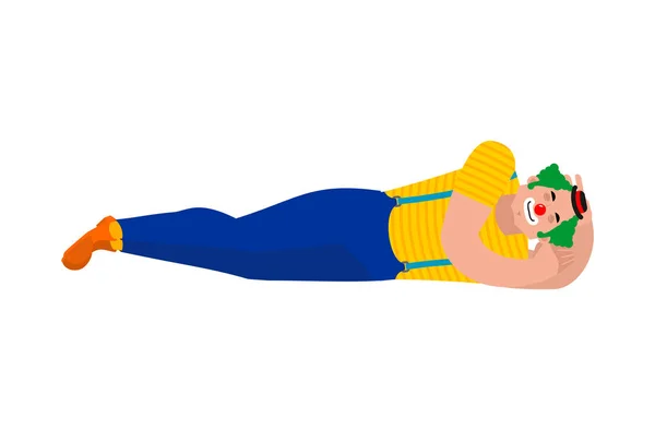 Κλόουν Ύπνου Funnyman Στον Ύπνο Αρλεκίνος Διάνυσμα Illustratio — Διανυσματικό Αρχείο