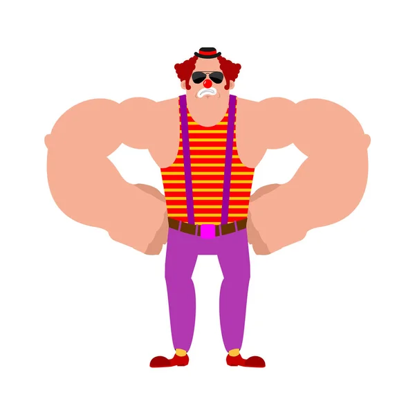 Stark Clown Allvarlig Funnyman Kraftfull Harlequin Vektorillustration — Stock vektor