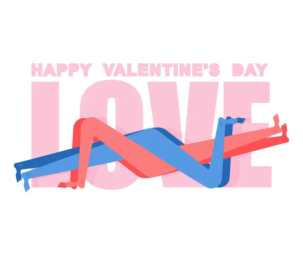 Carte Saint Valentin Carte Voeux Pour Saint Valentin Des Amoureux — Image vectorielle