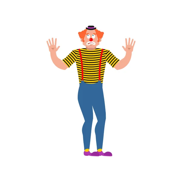 Bewildered Clown Mixed Funnyman Loss Harlequin Vector Illustratio — Stock Vector