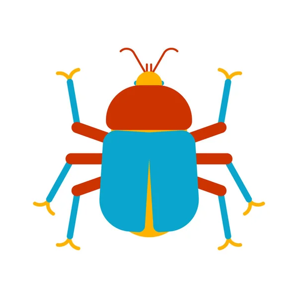 Σκαθάρι Κινουμένων Σχεδίων Που Απομονώνονται Bug Έντομο Άσπρο Φόντο Εικονογράφηση — Διανυσματικό Αρχείο